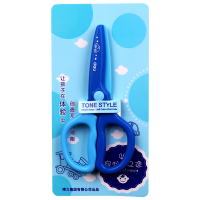 得力(deli)6067塑料剪刀 儿童安全塑胶剪刀 学生手工剪纸全塑胶材质 剪刀 12个装宁选
