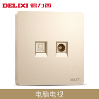 J德力西(DELIXI)CD821香槟金 电视电脑插座 开关插座面板 单个装