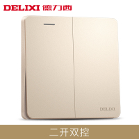 J德力西(DELIXI)CD821香槟金 二开双控 开关插座面板 单个装