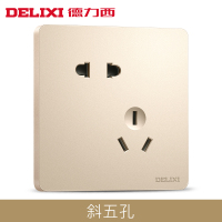 J德力西(DELIXI)CD821香槟金 斜五孔 开关插座面板 单个装