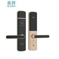 乐开(0-KEY) S16 琥珀金 智能指纹门锁 电子密码防盗室内家用玻璃卧室房门锁(全国包装)