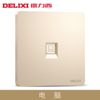 J德力西(DELIXI)CD821香槟金 电脑插座 开关插座面板 单个装