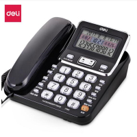 得力（deli)电话机座机 固定电话 翻转可摇头 可接分机 789 黑