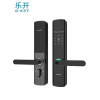 乐开(0-KEY) S16 科技黑 智能指纹门锁 电子密码防盗室内家用玻璃卧室房门锁(全国包装)