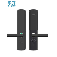 乐开(0-KEY) S18 科技黑 智能指纹门锁 电子密码防盗室内家用玻璃卧室房门锁(全国包装)
