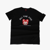 阿狸时尚徽章短T-黑色L