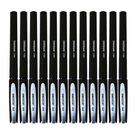 得力(deli)0.5mm黑色中性笔水笔签字笔 磨砂杆12支/盒 S30