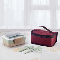 幸福一家人 小麦秸秆双层饭盒MY-002 单个装 （5个起售）