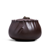 言艺(yanyi) 紫砂茶叶罐中大号家用储物防潮密封茶罐 紫泥年年罐约可装茶叶200g