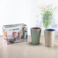 幸福一家人 小麦秸秆双套杯MY-007 (10个装)