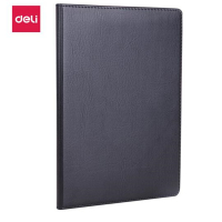 得力(deli)16K80张大号基础款商务办公皮面本 黑7900
