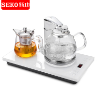 新功（SEKO）智能全自动上水壶F148 电水壶玻璃保温 防干烧 1L高硼硅玻璃煮茶壶（白色）