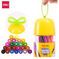 得力(deli)水彩笔 可水洗彩笔画笔 彩色笔套装 70678 桶装水彩笔 24色