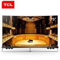 TCL 75X5 75英寸曲面电视哈曼卡顿音响 原色量子点全面屏超薄曲屏4k超高清语音智能网络液晶电视 银色