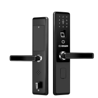 玥玛FP6666 微信磁卡开指纹锁 哑光黑+APP