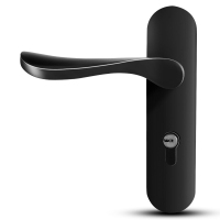 玥玛WZS-701 实木门把手锁 黑色