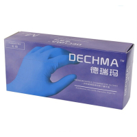 德瑞玛(DECHMA)手套蓝色加厚无粉橡胶乳胶丁晴乳胶实验室蓝色M 单位:箱 10盒/箱