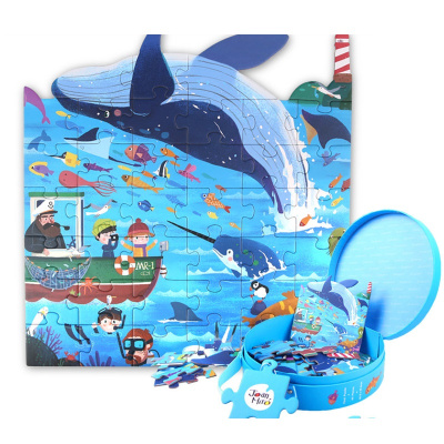 JoanMiro美乐童年 拼图儿童益智纸质大块平图板男孩宝宝动物早教3-4岁智力玩具主题拼图 航向碧海