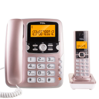 TCLD8 数字无绳电话子母机 移动联通电信手机卡 玫瑰金电信版一拖二