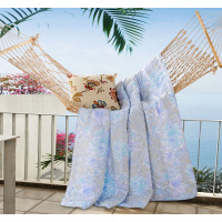 富安娜J(FUANNA)嫣兰印花夏薄被 蓝色 152*210cm (填充250g)