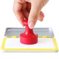 得力 9894 快干空白印台 金属外壳 办公财务速干印泥 白