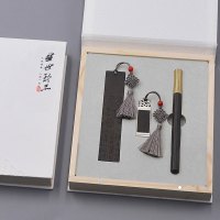 东方韵三件套书签+镂空16GU盘+木笔