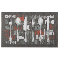 利得厨房餐垫 西餐垫 PVC防滑隔热餐垫防烫垫 创意西餐北欧风格 彩色印刷 灰色刀叉勺 2个装