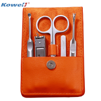 韩国进口指甲刀套装 KB503橙色 指甲剪平口指甲钳