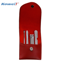 韩国进口指甲刀套装 KB406红 指甲剪平口指甲钳