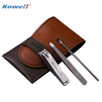 韩国kowell指甲刀套装 KB305 啡+深啡 指甲剪修甲美甲指甲钳套装