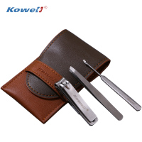 韩国kowell指甲刀套装 KB305 深啡+啡 指甲剪修甲美甲指甲钳套装