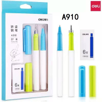 得力A911学生矫姿钢笔套装(可擦纯蓝/笔壳蓝)