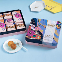 华美金丽沙炫彩花香月饼礼盒 800g
