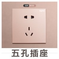 罗格朗(Legrand)开关插座面板逸景樱花粉色5五孔USB二三插带一开单双控三孔16a家用暗装墙壁电源插座