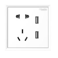 施耐德电气J白色C2E42610U2_WE_C1双USB带10A五孔充电插座 皓朗系列