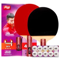 红双喜 4星 乒乓球拍 直拍双面反胶弧圈结合快攻