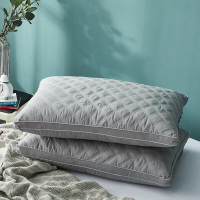 南极人NanJiren 枕头枕芯 全棉酒店颈椎枕羽丝绒安睡枕头芯 单个装 灰色