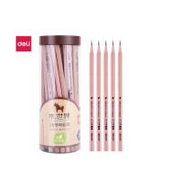 得力(deli) 木世界系列六角笔杆原木2B铅笔50支/桶S907