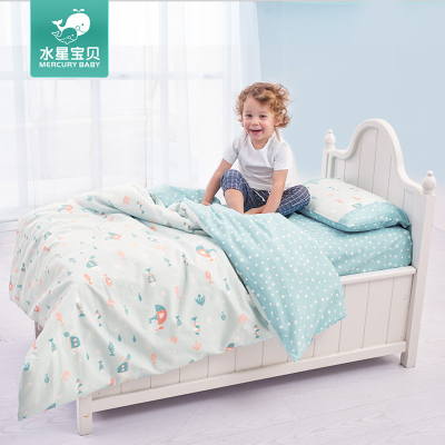 水星宝贝BABY萌趣全棉斜纹四件套婴儿套件儿童床上用品