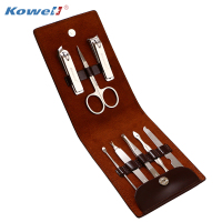 韩国进口指甲刀套装 KD819 深啡 指甲剪平口指甲钳