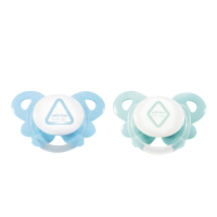 好孩子羽翼天使安抚奶嘴一段二段套装两只(探索几何系列蓝色+灰绿)*6