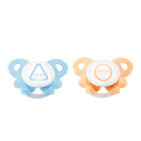 好孩子羽翼天使安抚奶嘴二段三段套装两只(探索几何系列灰绿+粉橘)*6