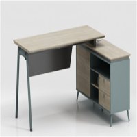 绿办(Lvban) 1807主管桌 米兰橡木+灰豆绿