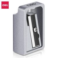 得力 0596金属削笔刀削笔器新款刨笔刀转笔刀铅笔刀学生礼品削笔刀手动素描铅笔