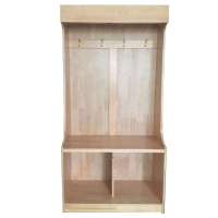 飞宇 松木鞋柜+挂衣板 实木隔板置物架 800*300*1900 -TY