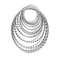 AT 防盗刺滚笼刀片 刺绳 带刺铁丝 浸塑包塑防爬刺围墙 防盗防爬刺热镀锌刀片刺网 双螺旋卷 每公斤/米 -TY