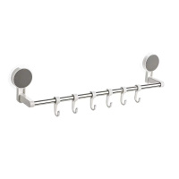 得力304#不锈钢挂衣钩(六钩)