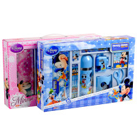 联众迪士尼文具礼盒套装儿童中小学男孩女孩学习用品套装生日礼包礼物12件套带保温杯DM0009-5A(蓝色)