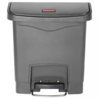 乐柏美 Rubbermaid 1883600 前踏式塑料踏板式垃圾桶30L 灰色 1个