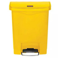 乐柏美 Rubbermaid 1883575 前踏式塑料踏板式垃圾桶50L 黄色 1个